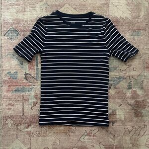 NWOT: Navy and White Striped T-Shirt